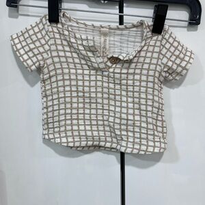baby boy checkered Pattern Short Sleeve Top